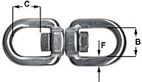 Swivel - 8mm - Eye to Eye