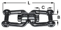 Swivel - 8mm - Hex Pin Jaw to Jaw