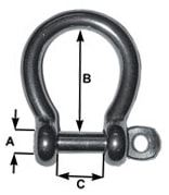 Shackle - Bow - 5mm - Cast